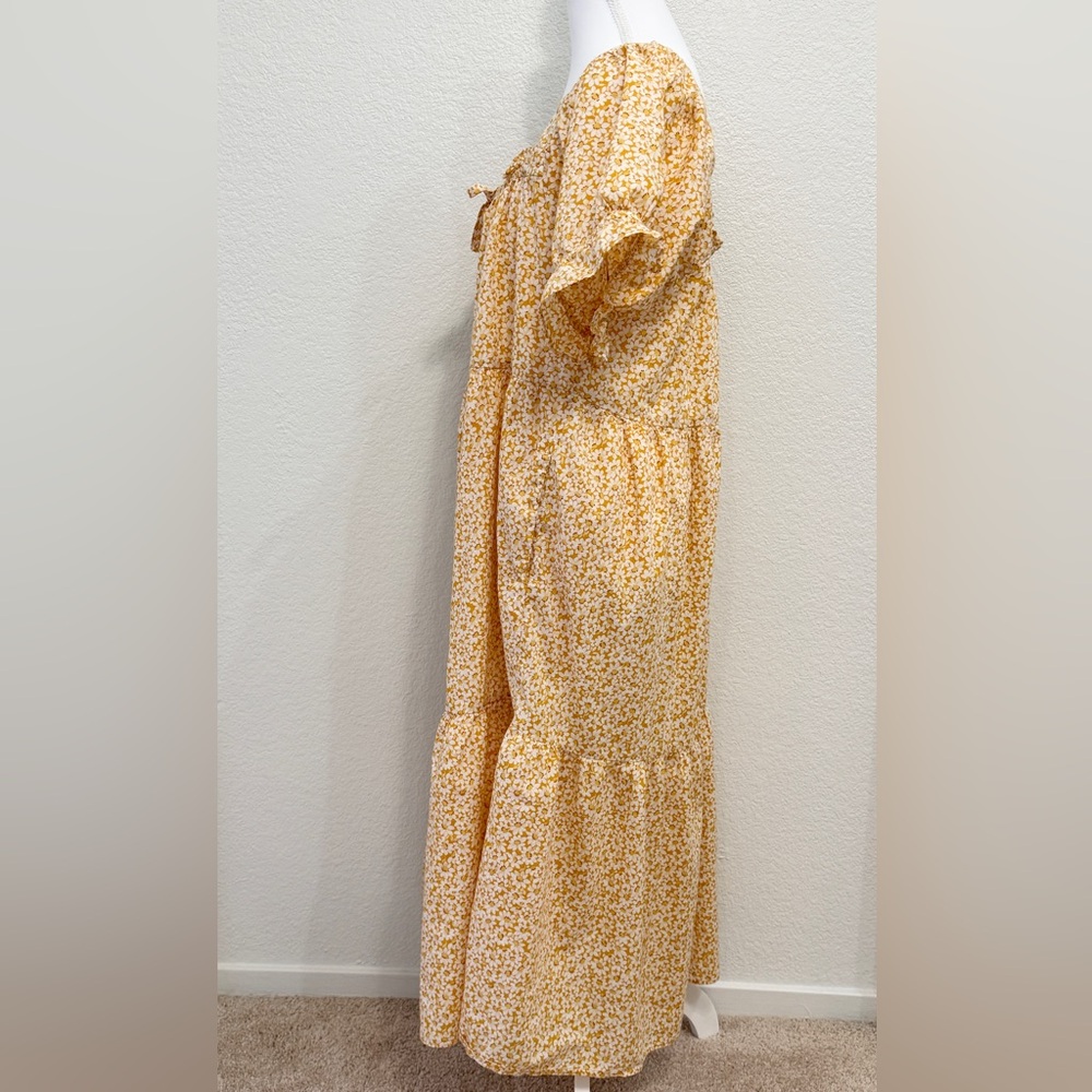 Madewell Square-Neck Tiered Midi Dress - Picture 6 of 9
